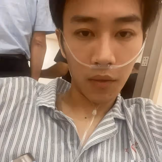 26歲蔣智豪患肺癌晚期，7次化療後病情好轉，無工作無收入常落淚