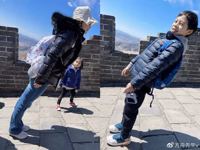 熊黛林富豪老公曬全家福,帶雙胞胎女兒到內地旅行,婆媳罕見同框