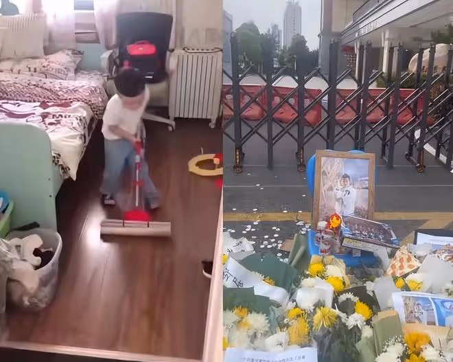 學生被撞死媽媽跳樓後續:家屬為母子舉辦葬禮,學校門口擺滿鮮花