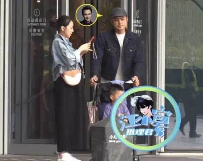 明道一家三口逛街被拍，老婆7個月孕肚超大，3歲兒子帥氣像爸爸