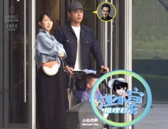 明道一家三口逛街被拍，老婆7個月孕肚超大，3歲兒子帥氣像爸爸