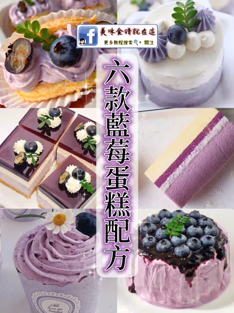 【6款藍莓蛋糕配方】酸酸甜甜,超級好看