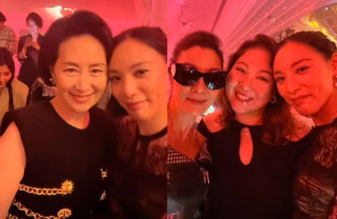 何超雲帶未婚夫出席名流聚會!男方是小4歲消防員,合影略顯拘謹