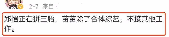 苗苗被曝早產誕下三胎女兒,做臀位手術已出院,孩子疑似仍在醫院