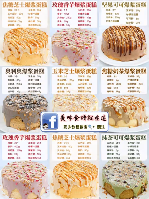 7款【爆漿蛋糕】新手懶人烘焙必備配方