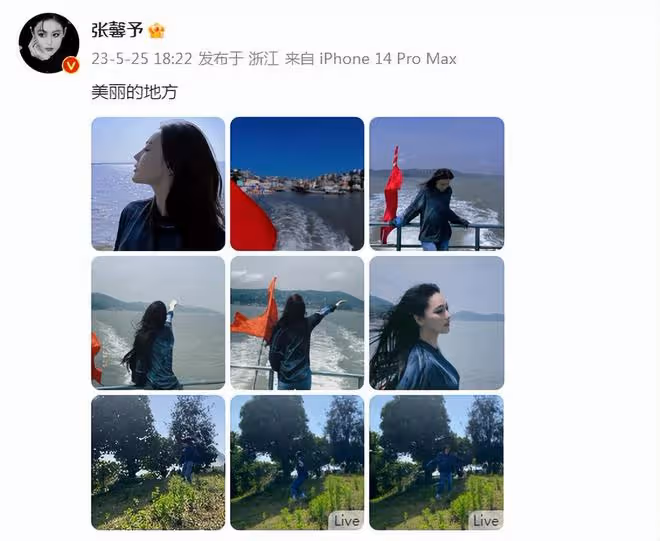 張馨予乘遊艇出海,吹海風看美景超愜意,與國旗合影好感度拉滿