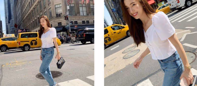 Jessica鄭秀妍私服打扮非泡泡袖不穿,打造女神氣場