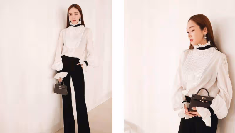 Jessica鄭秀妍私服打扮非泡泡袖不穿,打造女神氣場