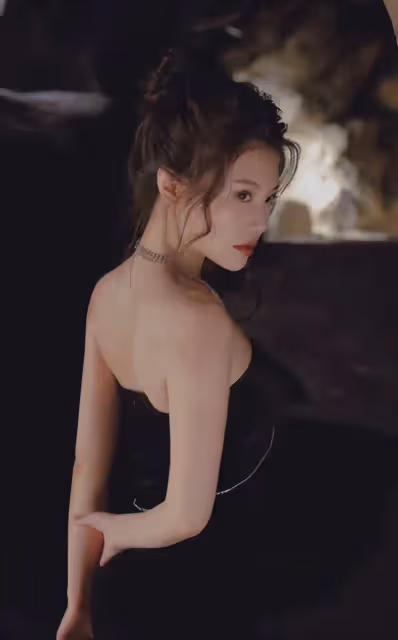 徐冬冬曬山洞時尚照!穿抹身材長裙成豐腴美人,蹲地上大秀身材曲線