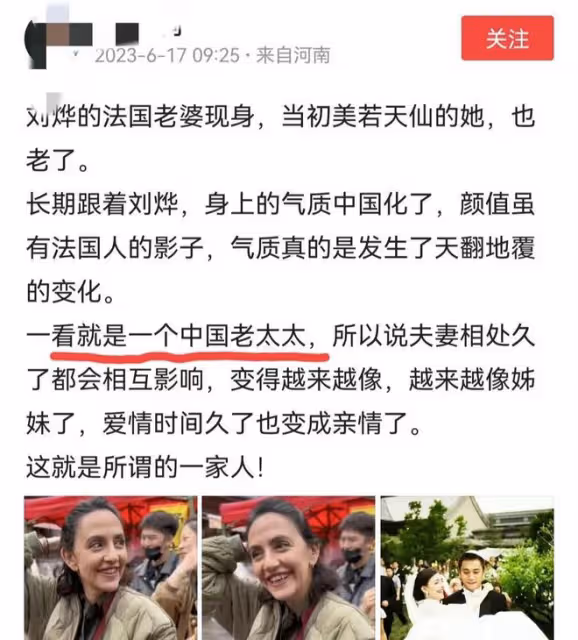 劉燁:法國老婆現身大理,與老狼葉蓓同台演出,被指像中國老太太
