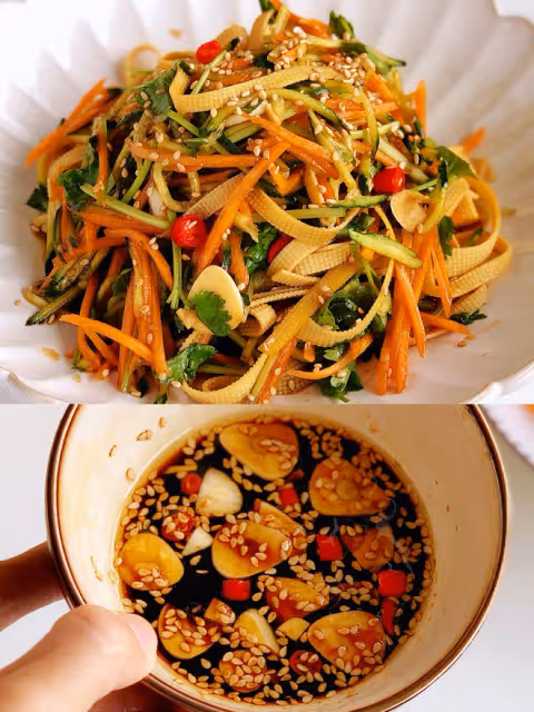 夏季涼拌菜萬能油醋汁，酸辣可口低脂低卡，拌啥都好吃！涼拌豆腐皮絕了