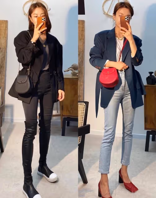 國外小姐姐春季私服分享,時髦又帥氣的西服穿搭太養眼了