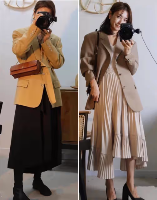 國外小姐姐春季私服分享,時髦又帥氣的西服穿搭太養眼了