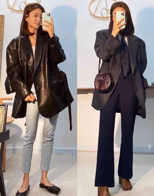 國外小姐姐春季私服分享,時髦又帥氣的西服穿搭太養眼了