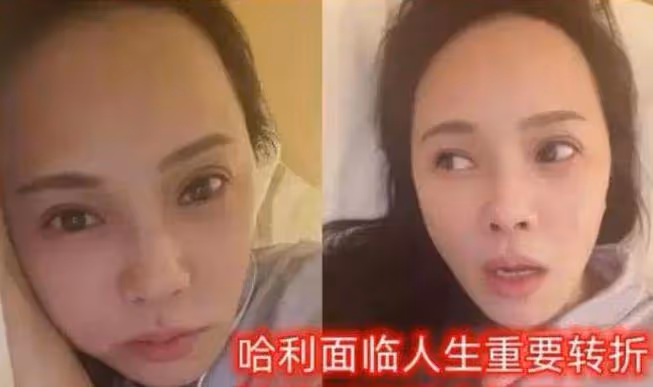 偶遇伊能靜和兒子逛街,蹲地上為兒子試鞋,哈利表情冷漠翻白眼