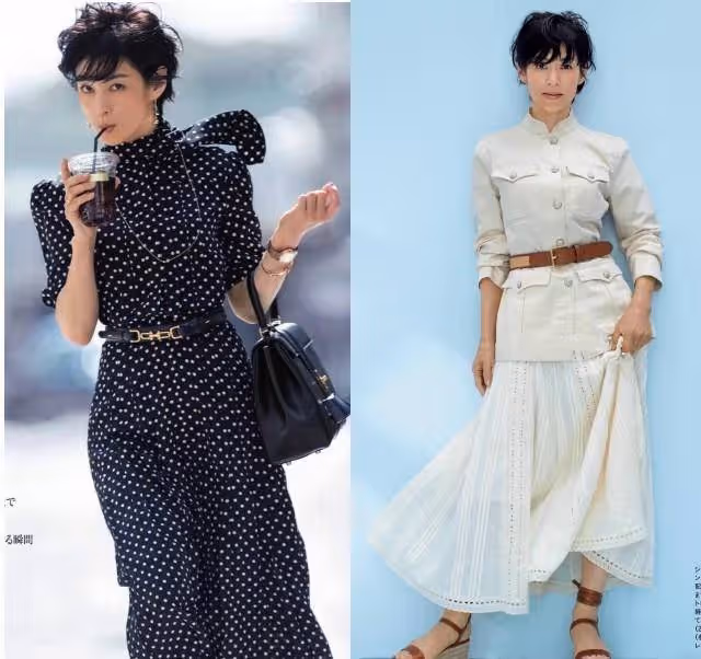 54歲鈴木保奈美真講究,夏天穿裙不露大腿,比故意扮美更時髦優雅