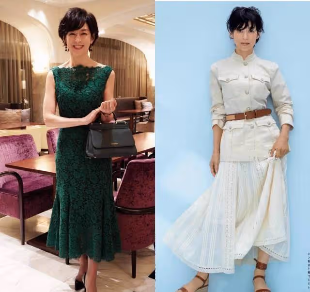 54歲鈴木保奈美真講究,夏天穿裙不露大腿,比故意扮美更時髦優雅