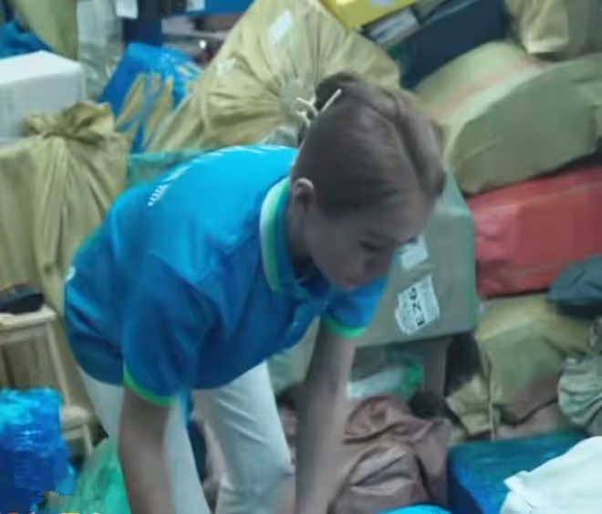 80後女星因老公癱瘓經濟陷困難，毅然轉行做物流，親自搬貨很賣力
