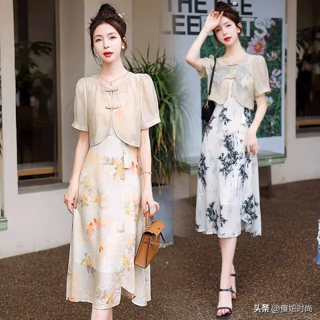 復古搭扣兩件套,國風紐扣領,優雅本色