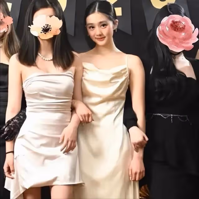 黃磊女兒多多盛裝出席班級舞會,濃妝艷抹不像本人,小細腰太搶鏡