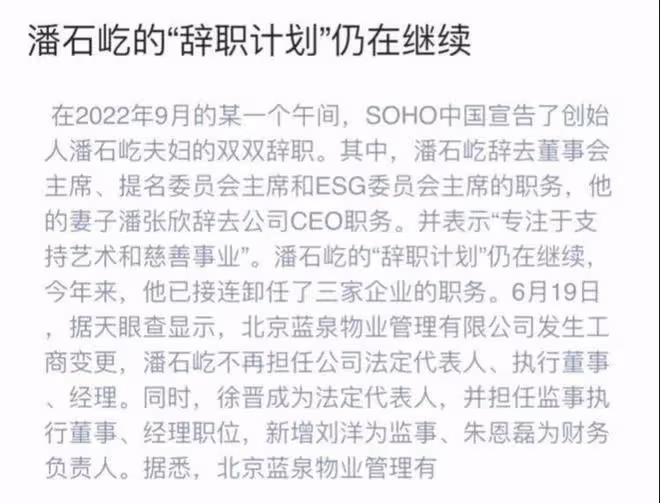 潘石屹:被曝已經低調回國,手滑點贊大S八卦,開始出售國內資產