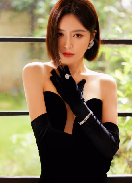 43歲秦嵐太會穿搭了,一身中空連衣裙,美得讓人窒息