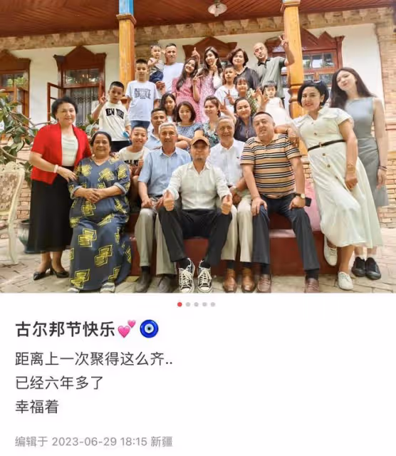 尼格買提回老家過節拍全家福!一家25口均高顏值,學霸侄女太吸睛