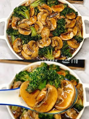 減脂餐～鮮美爽口的西藍花炒口蘑