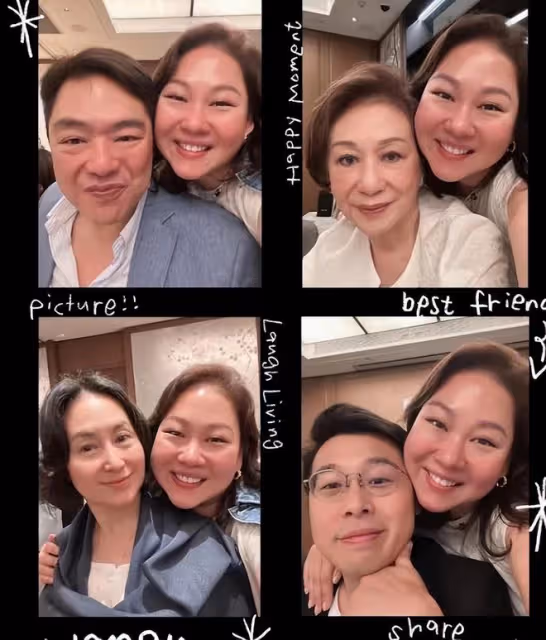 何超瓊出席富商曾文豪家宴，乾女兒曾昭儀和媽媽開心合影