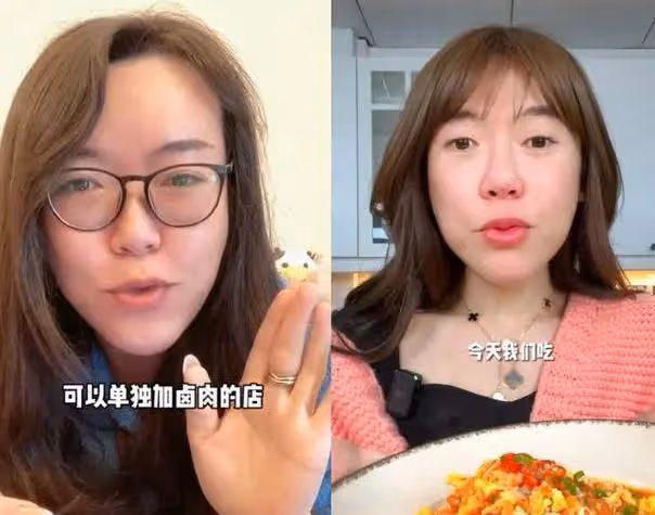 浪胃仙吃大排檔被偶遇,身材暴瘦面部詭異,夏天披絲巾不怕熱