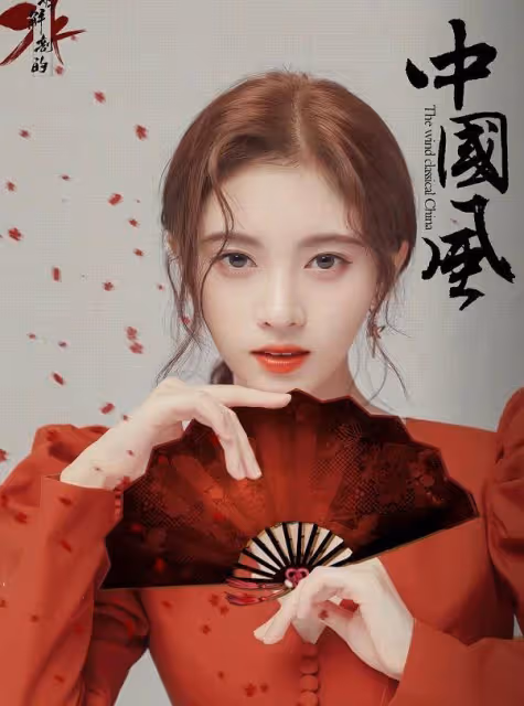 鞠婧禕「中國風」大片來襲,紅衣造型超驚艷鼻子堪稱「整容模板」