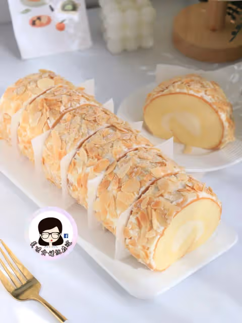 經典的老式咸奶油杏仁蛋糕卷❤️真的太好吃