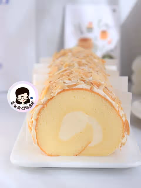 經典的老式咸奶油杏仁蛋糕卷❤️真的太好吃