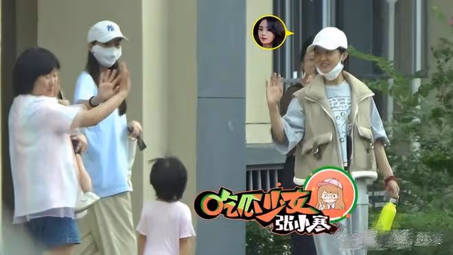 趙麗穎同友人聚會，素顏甜笑少女感足，揮手與小朋友互動好可愛