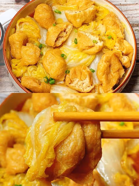 好吃到連湯汁都不剩的白菜燜豆泡，給肉都不換