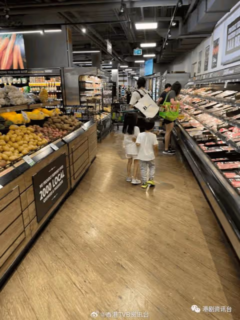 鍾嘉欣出埠賺奶粉錢!老公獨自湊子女去超市買菜做飯