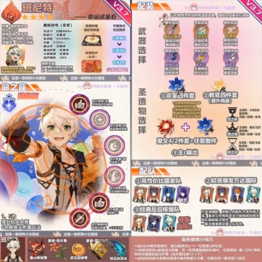 《原神》3.7版班尼特養成要點一覽 班尼特怎麼培養?