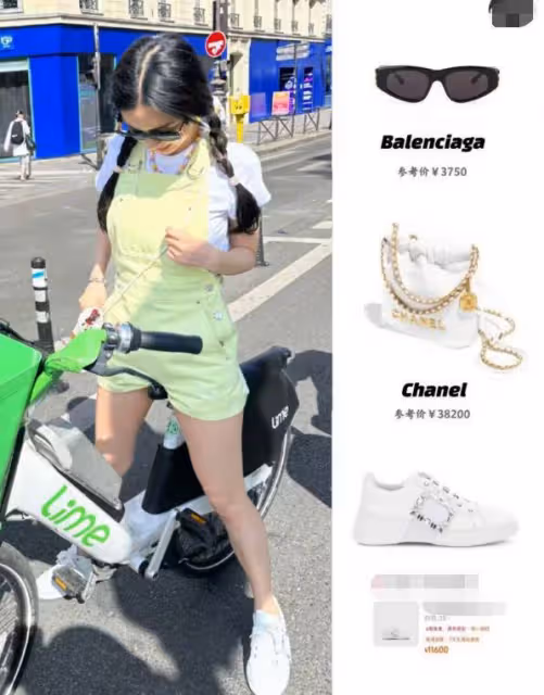 羅浮宮偶遇baby母子,麻花辮造型宛如少女,小海綿近照像黃曉明