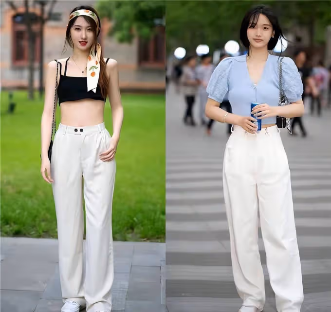看杭州街拍圖種草了一種穿搭:褲子+運動鞋,洋氣又好看