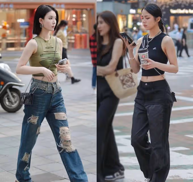 翻看重慶街拍照片發現:滿街都是「露腰衣」,時尚又顯瘦,回頭率很高