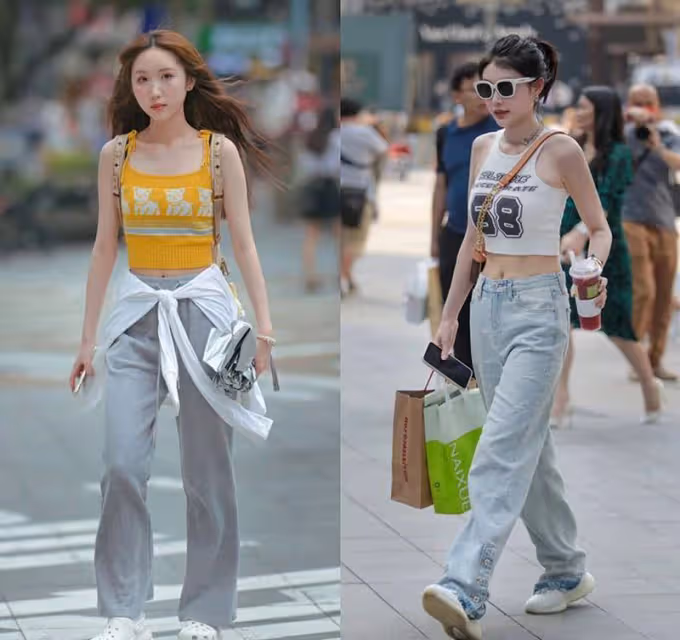 翻看重慶街拍照片發現:滿街都是「露腰衣」,時尚又顯瘦,回頭率很高