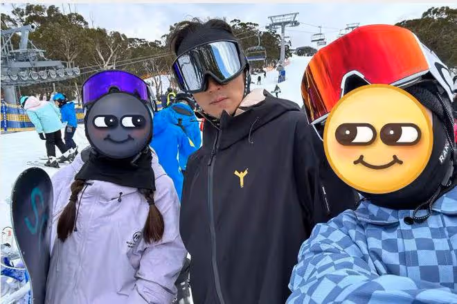謝霆鋒父子澳洲滑雪被偶遇,Lucas技術被指太菜,只能在初級賽道