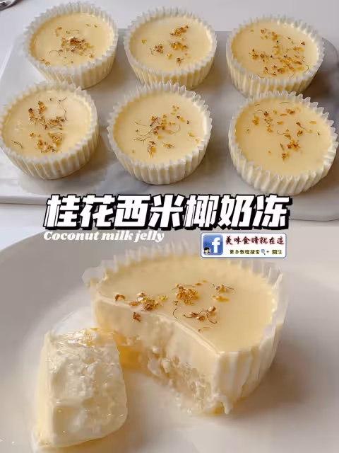 無需烤箱❗️清爽Q彈❗️甜蜜蜜桂花西米椰奶凍