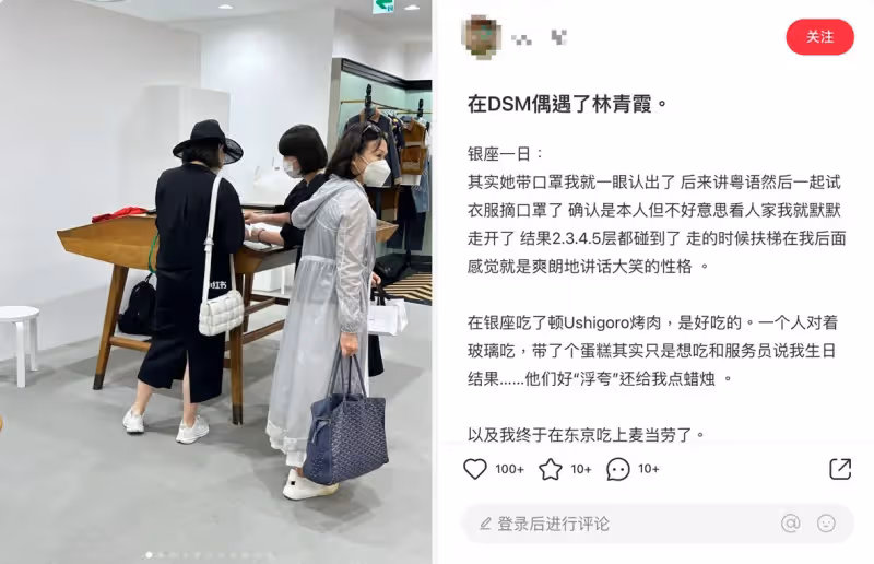 林青霞偕陶敏明游日被偶遇,當作家後與藝術頻頻會面