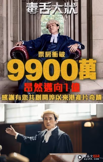打破港產片票房紀錄!《毒舌大狀》8月6日獨家首播