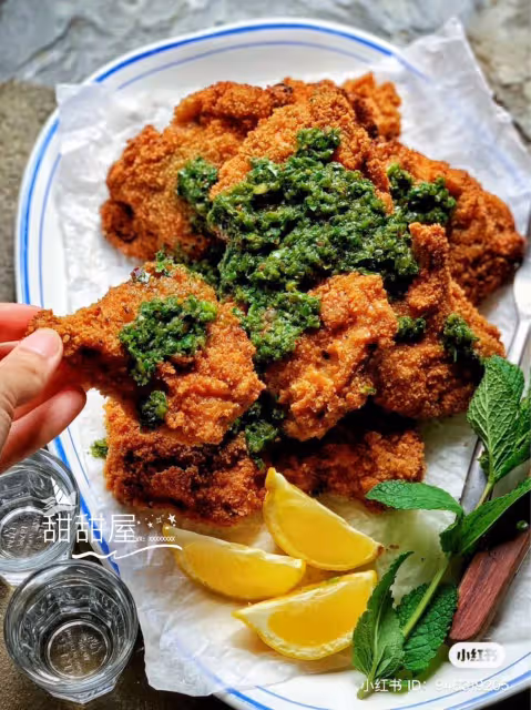 炸蘑菇➕阿根廷青醬‼️這是什麼神仙搭配‼️ 絕‼️每日原創素食食譜分享,和我一起好好吃飯吧‼️😋😋