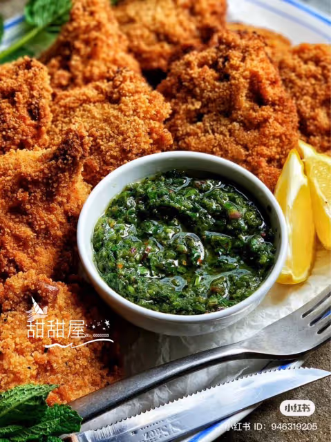 炸蘑菇➕阿根廷青醬‼️這是什麼神仙搭配‼️ 絕‼️每日原創素食食譜分享,和我一起好好吃飯吧‼️😋😋