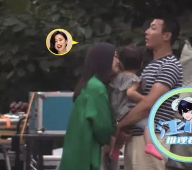朱珠獲老公孩子探班,1歲女兒推開媽媽拒絕親密互動,卻超粘爸爸