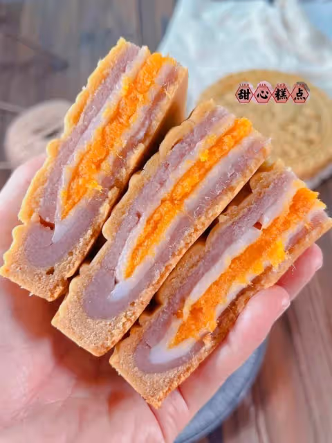 中秋大團圓,少不了這款芋泥蛋黃麻薯大月餅