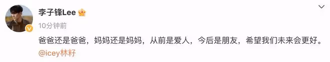 張天愛前男友李子峰官宣離婚,此前被爆疑似孕期出軌,兒子才1歲